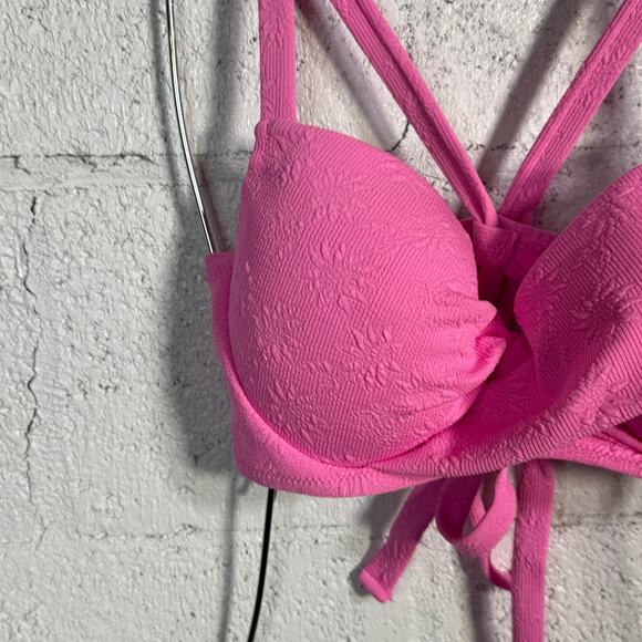 Jessica Simpson Women's Sweet Daisy Twisted Bikini Top, Lip gloss, M D - Picture 3 of 10